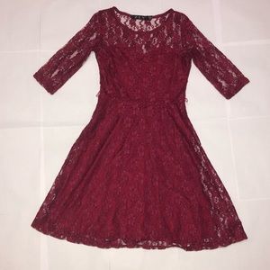 ZLV BURGUNDY LACE DRESS